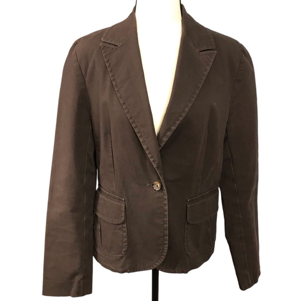 Banana Republic Blazer Denim Jacket Lining with Pockets Women Brown Size 14